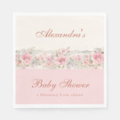 Pink Floral Shabby Chic Christian Baby Shower  Servet (Voorkant)