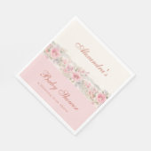 Pink Floral Shabby Chic Christian Baby Shower  Servet (Hoek)