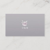 Pink floral Silver Chinoiserie bruilotkaarten Plaatskaartje (Achterkant)