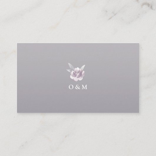 Pink floral Silver Chinoiserie bruilotkaarten Plaatskaartje (Achterkant)