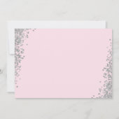 Pink Floral Silver Girl First Heilige Communfoto Kaart (Achterkant)