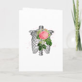 Pink Floral Skeleton Gothic Wedding Programme Programma (Achterkant)