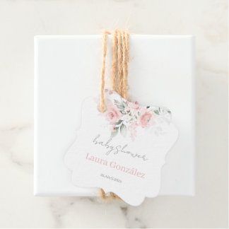 Pink Floral Spanish Baby Shower Girl Bedankjes Labels