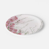 Pink Floral Spring Baby shower Papieren Bordje (Gekanteld)