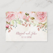 Pink Floral Spring Wedding Place Setting Cards Plaatskaartje (Achterkant)