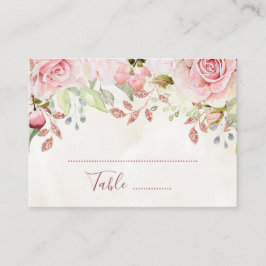 Pink Floral Spring Wedding Place Setting Cards Plaatskaartje