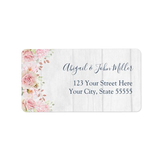 Pink Floral Spring Wedding RSVP Address Labels (Voorkant)