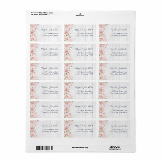 Pink Floral Spring Wedding RSVP Address Labels (Full Sheet)