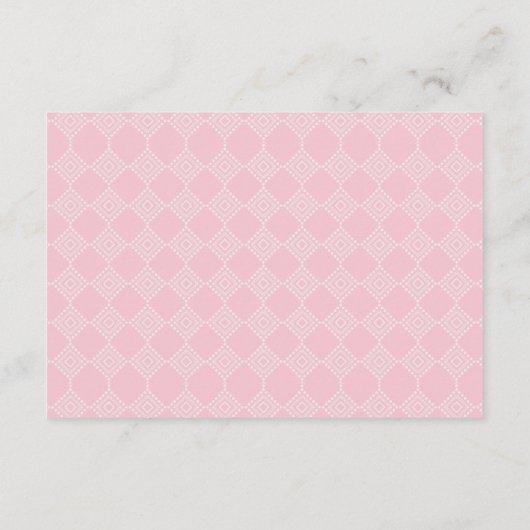 Pink Floral Stacked Teacups Bridal Shower Details Informatiekaartje (Achterkant)