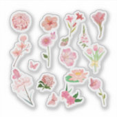 Pink Floral Sticker Pack (Voorkant)