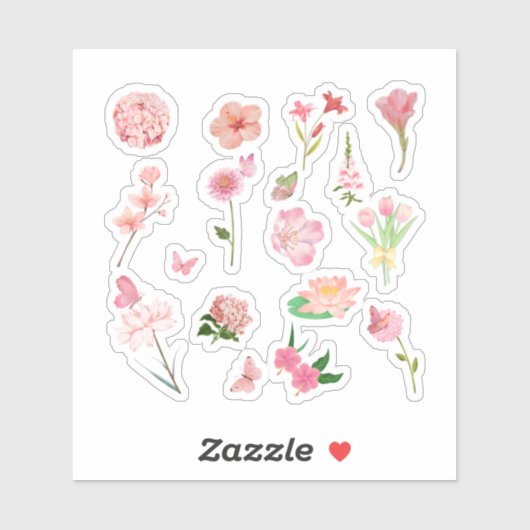 Pink Floral Sticker Pack (Vel)
