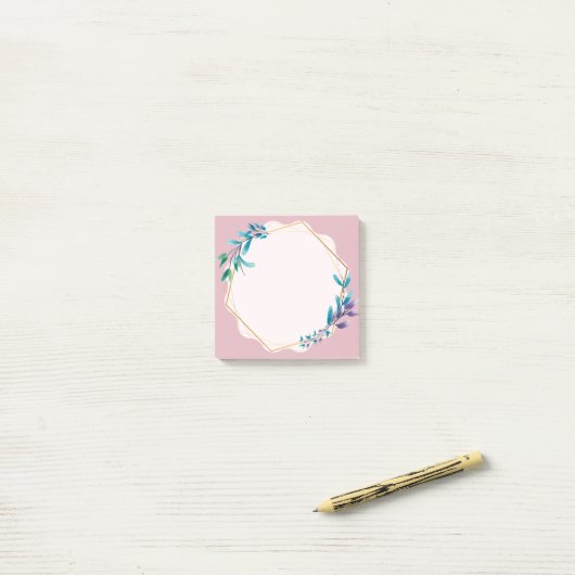 Pink Floral Sticky Notes | Cute Aesthetic Notepad (Op bureau)