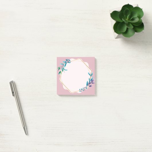 Pink Floral Sticky Notes | Cute Aesthetic Notepad (Kantoor)