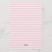 Pink Floral Striped Wedding Invitation Kaart (Achterkant)