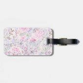 Pink Floral Succulent Illustration Summer Pattern Bagagelabel (Achterkant horizontaal)