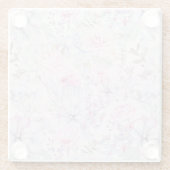 Pink Floral Succulent Illustration Summer Pattern Glazen Onderzetter (Achterkant)