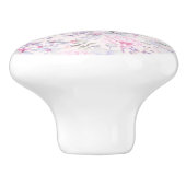 Pink Floral Succulent Illustration Summer Pattern Keramische Knop (Zijkant)