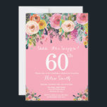 Pink Floral Surprise 60th Birthday Invitation Kaart<br><div class="desc">Pink Floral Surprise 60th Birthday Invitation for Women. Waterverf Floral Flower. Roze achtergrond. Roze, geel, Oranje, Paars ventilator. Volwassen verjaardag. 13e 15e 16e 18e 21e 30e 40e 50e 60e 70e 90e 100e, Alle leeftijden. Voor verdere aanpassing, te klikken gelieve de knoop "van de Aanpassing het"en ons ontwerphulpmiddel te gebruiken om...</div>