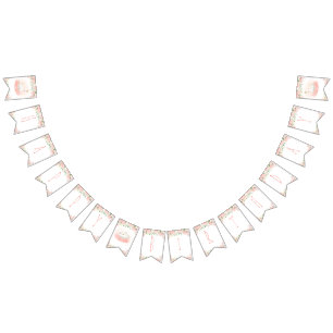 Pink Floral Swan Princess Happy Birthday Bunting  Vlaggetjes