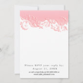 Pink Floral Swirl Wedding and RSVP Kaart (Achterkant)