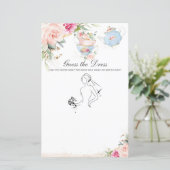 Pink Floral Tea Party raadt het dresse Bridal Game (Staand voorkant)