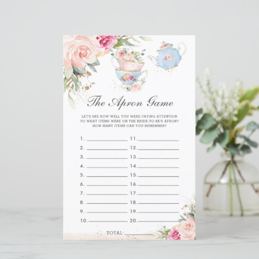 Pink Floral Tea Party The Schort Vrijgezellenfeest (Staand voorkant)