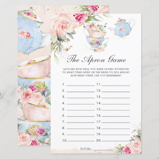 Pink Floral Tea Party The Schort Vrijgezellenfeest (Voorkant / Achterkant)