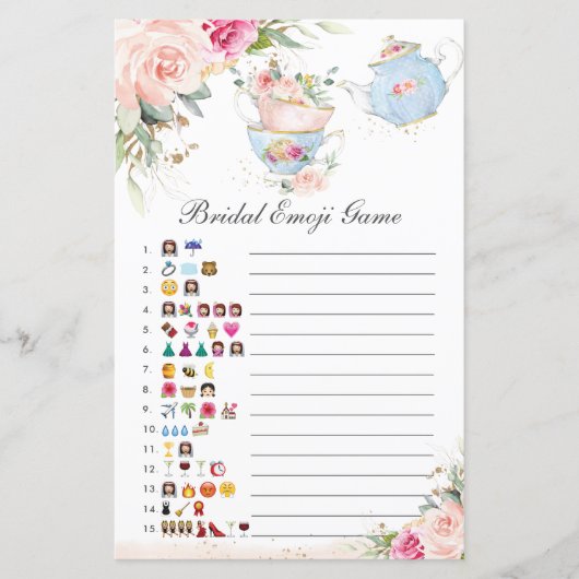 Pink Floral Tea Party Vrijgezellenfeest Afbeelding (Voorkant)