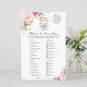 Pink Floral Tea Party Wat zit er in je paardenspel (Staand voorkant)