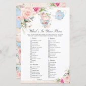 Pink Floral Tea Party Wat zit er in je paardenspel (Voorkant / Achterkant)