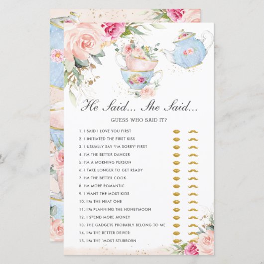 Pink Floral Tea Party : Ze zei dat ze een bridal s (Voorkant / Achterkant)