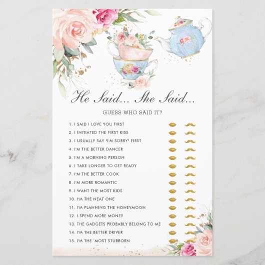 Pink Floral Tea Party : Ze zei dat ze een bridal s (Voorkant)