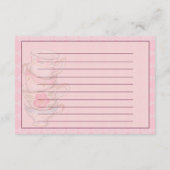 Pink Floral Teacups Bridal Shower Recipe Card Informatiekaartje (Achterkant)