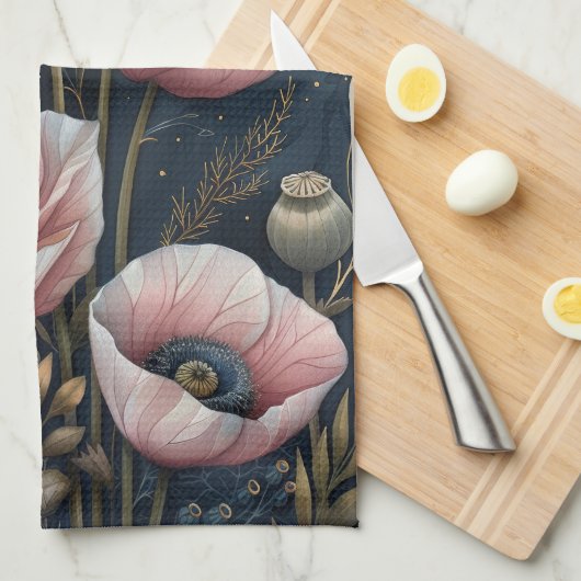 Pink Floral Theedoek (Quarter Fold)