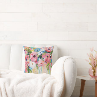 Pink Floral Throw Pillow Kussen