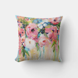 Pink Floral Throw Pillow Kussen