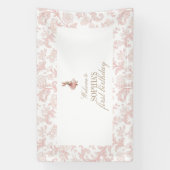 Pink Floral toile Some Bunny Birthday  Spandoek (Verticaal)