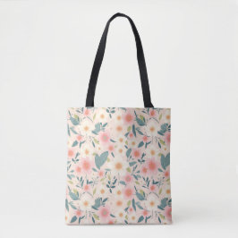 Pink Floral Tote Bag- Over The Shoulder Tote Bag