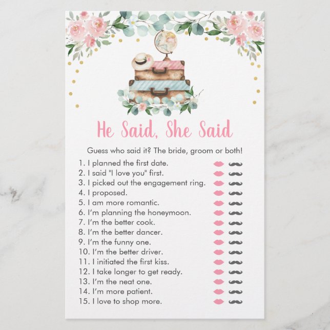 Pink Floral Travel zei dat ze zei dat ze Bridal Ga (Voorkant)