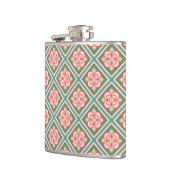 Pink Floral Trellis  bloempatroon Heupfles (Links)