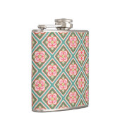 Pink Floral Trellis  bloempatroon Heupfles (Rechts)