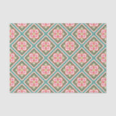 Pink Floral Trellis  bloempatroon Tissuepapier (Voorkant)
