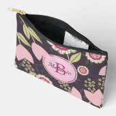 Pink Floral Tulip Pattern Monogram Etui (Open)
