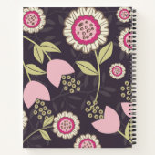 Pink Floral Tulip Pattern Monogram Notitieboek (Achterkant)