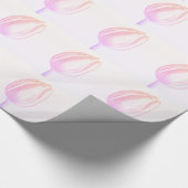 Pink Floral Tulips Pattern Kerstmis 2022 Cadeaupapier (Hoek)