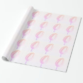 Pink Floral Tulips Pattern Kerstmis 2022 Cadeaupapier (Uitgerold)
