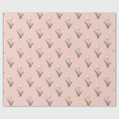 Pink Floral Tulps Hand Drawn Baby shower Cadeaupapier (Vlak)