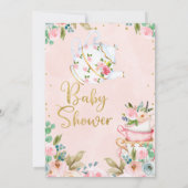 Pink Floral Twins Baby is het brouwen van Baby sho Kaart (Achterkant)