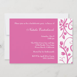 Pink Floral Vine Bachelorette Party Uitnodiging