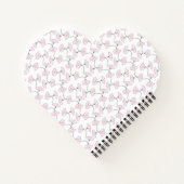 Pink Floral Vines Flowers Heart shape Notebook Notitieboek (Achterkant)